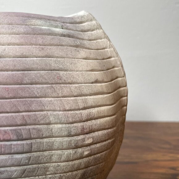 Ceramic Clay Vase Abstract Shape Handmade Black Gray Pink Author's Initials - Picture 9 of 15